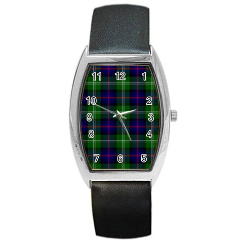 Sutherland Tartan Barrel Style Metal Watch from ArtsNow.com Front