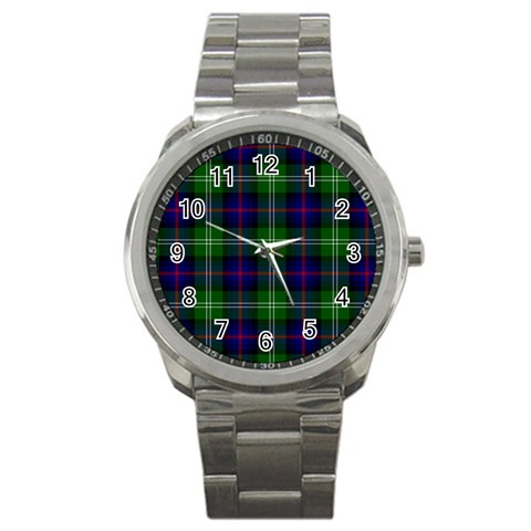 Sutherland Tartan Sport Metal Watch from ArtsNow.com Front