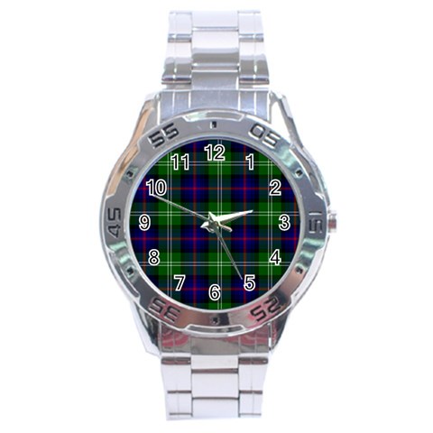 Sutherland Tartan Stainless Steel Analogue Watch from ArtsNow.com Front