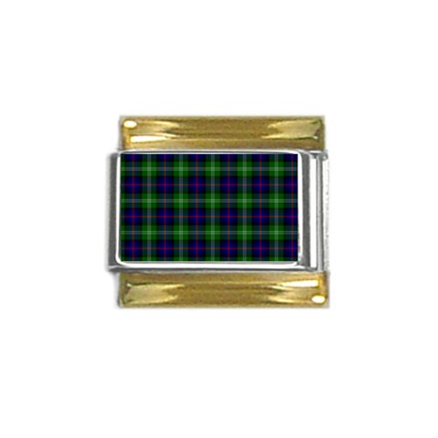 Sutherland Tartan Gold Trim Italian Charm (9mm) from ArtsNow.com Front