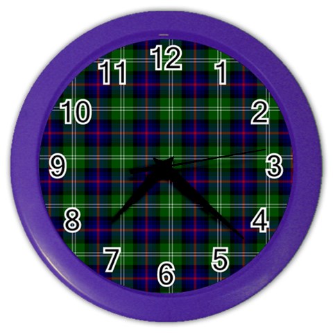 Sutherland Tartan Color Wall Clock from ArtsNow.com Front