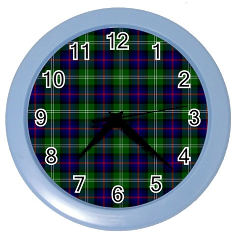 Sutherland Tartan Color Wall Clock from ArtsNow.com Front
