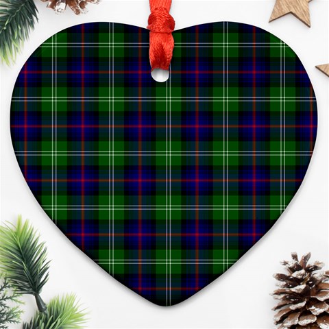 Sutherland Tartan Heart Ornament (Two Sides) from ArtsNow.com Front