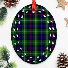 Sutherland Tartan Oval Filigree Ornament (Two Sides) from ArtsNow.com Back