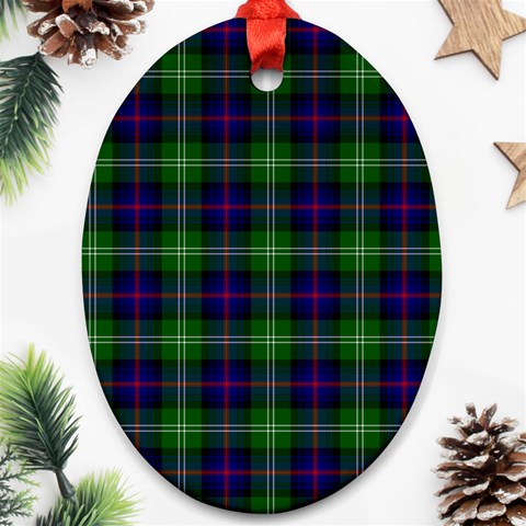Sutherland Tartan Oval Ornament (Two Sides) from ArtsNow.com Front