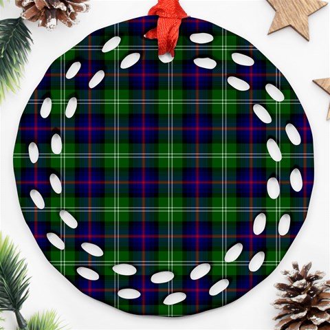 Sutherland Tartan Round Filigree Ornament (Two Sides) from ArtsNow.com Front
