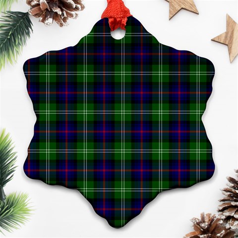 Sutherland Tartan Snowflake Ornament (Two Sides) from ArtsNow.com Front