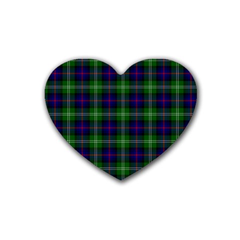 Sutherland Tartan Rubber Coaster (Heart) from ArtsNow.com Front