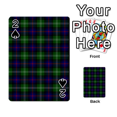 Sutherland Tartan Playing Cards 54 Designs from ArtsNow.com Front - Spade2