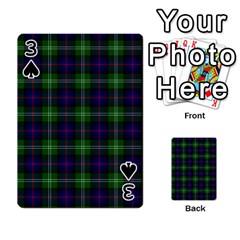 Sutherland Tartan Playing Cards 54 Designs from ArtsNow.com Front - Spade3