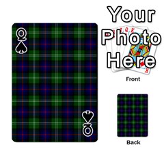 Queen Sutherland Tartan Playing Cards 54 Designs from ArtsNow.com Front - SpadeQ