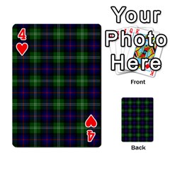 Sutherland Tartan Playing Cards 54 Designs from ArtsNow.com Front - Heart4