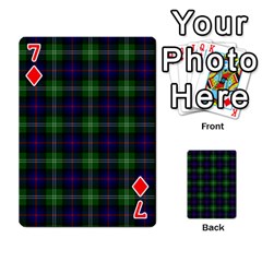 Sutherland Tartan Playing Cards 54 Designs from ArtsNow.com Front - Diamond7