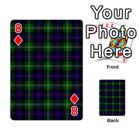 Sutherland Tartan Playing Cards 54 Designs from ArtsNow.com Front - Diamond8