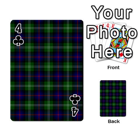 Sutherland Tartan Playing Cards 54 Designs from ArtsNow.com Front - Club4