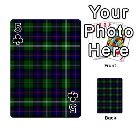 Sutherland Tartan Playing Cards 54 Designs from ArtsNow.com Front - Club5