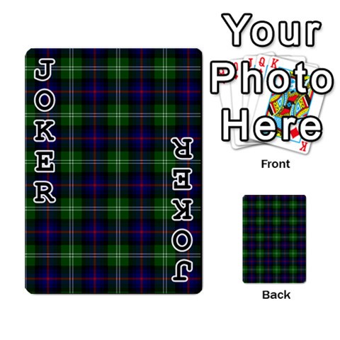 Sutherland Tartan Playing Cards 54 Designs from ArtsNow.com Front - Joker1