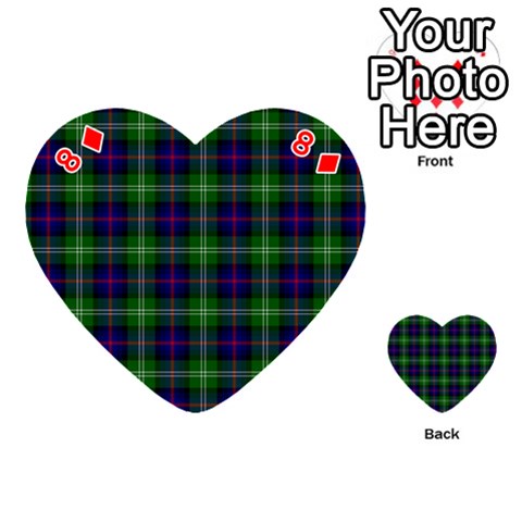 Sutherland Tartan Playing Cards 54 (Heart) from ArtsNow.com Front - Diamond8