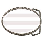 Horizontal Stripes - White and Pastel Pink Belt Buckle