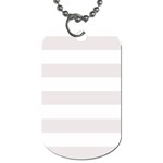 Horizontal Stripes - White and Pastel Pink Dog Tag (One Side)