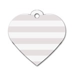 Horizontal Stripes - White and Pastel Pink Dog Tag Heart (Two Sides)