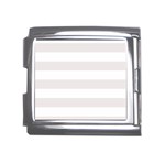 Horizontal Stripes - White and Pastel Pink Mega Link Italian Charm (18mm)