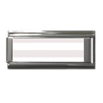 Horizontal Stripes - White and Pastel Pink Superlink Italian Charm (9mm)