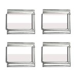 Horizontal Stripes - White and Pastel Pink 9mm Italian Charm (4 pack)