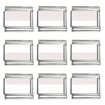 Horizontal Stripes - White and Pastel Pink 9mm Italian Charm (9 pack)