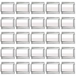 Horizontal Stripes - White and Pastel Pink 9mm Italian Charm (25 pack)