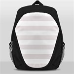 Horizontal Stripes - White and Pastel Pink Backpack Bag
