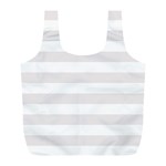 Horizontal Stripes - White and Pastel Pink Full Print Recycle Bag (L)