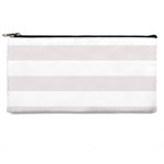 Horizontal Stripes - White and Pastel Pink Pencil Case