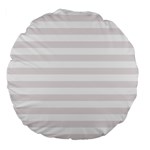 Horizontal Stripes - White and Pastel Pink Large 18  Premium Flano Round Cushion