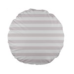 Horizontal Stripes - White and Pastel Pink Standard 15  Premium Round Cushion