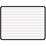 Horizontal Stripes - White and Pastel Pink Fleece Blanket (Large) (One Side)