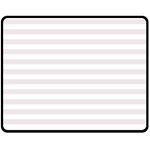 Horizontal Stripes - White and Pastel Pink Double Sided Fleece Blanket (Medium) (Two Sides)