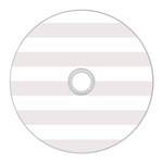 Horizontal Stripes - White and Pastel Pink CD Wall Clock