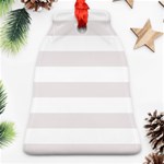 Horizontal Stripes - White and Pastel Pink Ornament (Bell)