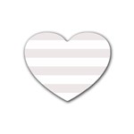 Horizontal Stripes - White and Pastel Pink Heart Coaster (4 pack)