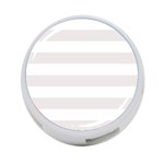 Horizontal Stripes - White and Pastel Pink 4-Port USB Hub (One Side)