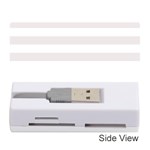 Horizontal Stripes - White and Pastel Pink Memory Card Reader (Stick)