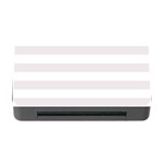 Horizontal Stripes - White and Pastel Pink Memory Card Reader with CF