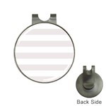 Horizontal Stripes - White and Pastel Pink Golf Ball Marker Hat Clip