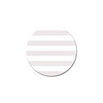 Horizontal Stripes - White and Pastel Pink Golf Ball Marker