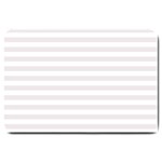 Horizontal Stripes - White and Pastel Pink Large Doormat