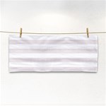 Horizontal Stripes - White and Pastel Pink Hand Towel