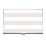 Horizontal Stripes - White and Pastel Pink Business Card Holder