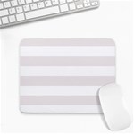 Horizontal Stripes - White and Pastel Pink Small Mousepad