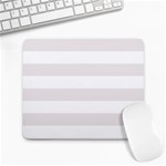 Horizontal Stripes - White and Pastel Pink Large Mousepad